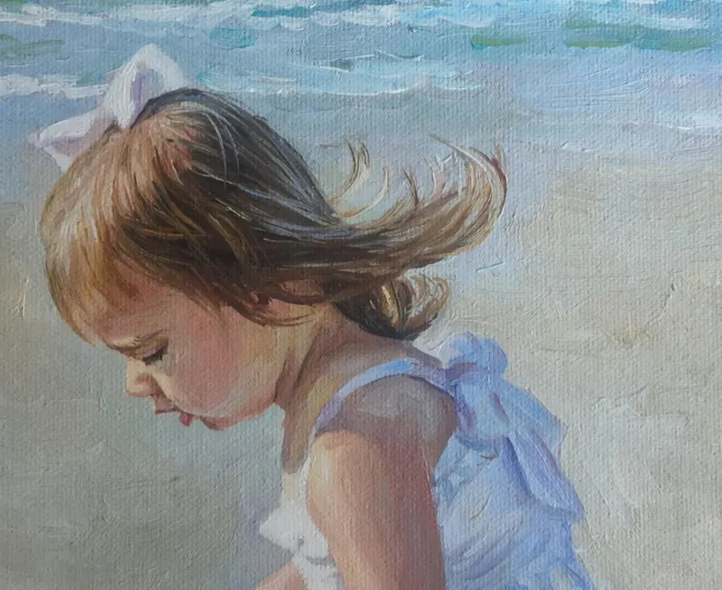 Custom Child Oil Portrait from Your Photo | Hand-Painted Kids Portrait