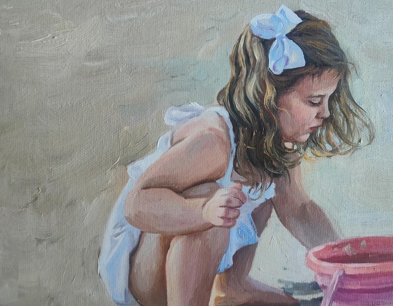 Custom Child Oil Portrait from Your Photo | Hand-Painted Kids Portrait