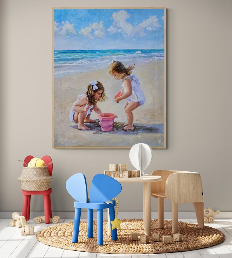 Custom Child Oil Portrait from Your Photo | Hand-Painted Kids Portrait
