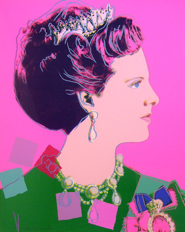 Queen Margrethe II of Denmark (Series of 4) III  by Andy Warhol Oil Painting reproduction