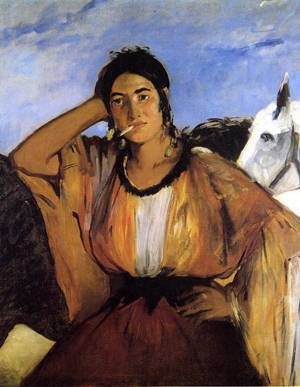 Gypsy with Cigarette (aka Indian Woman Smoking) 1862 by Edouard Manet Oil Painting reproduction