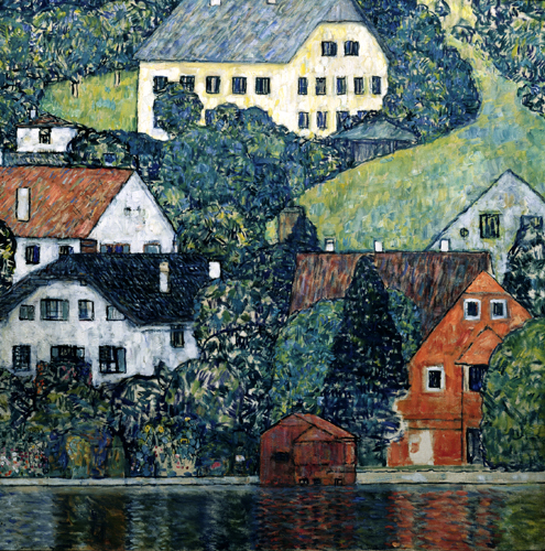 Houses at Unterach on the Attersee. ca 1916 by Gustave Klimt Oil Painting reproduction
