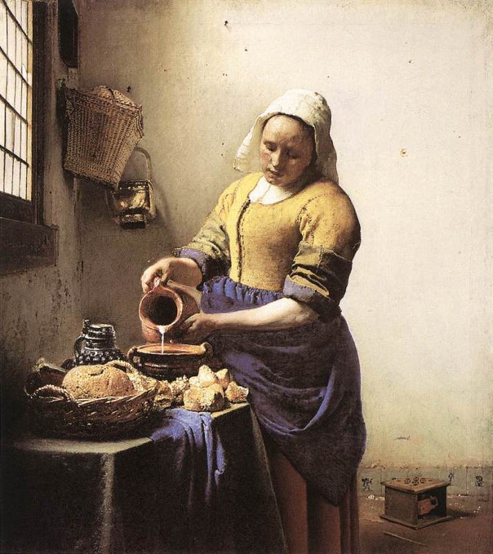 The Milkmaid  c.1658 by Johannes Vermeer Oil Painting reproduction