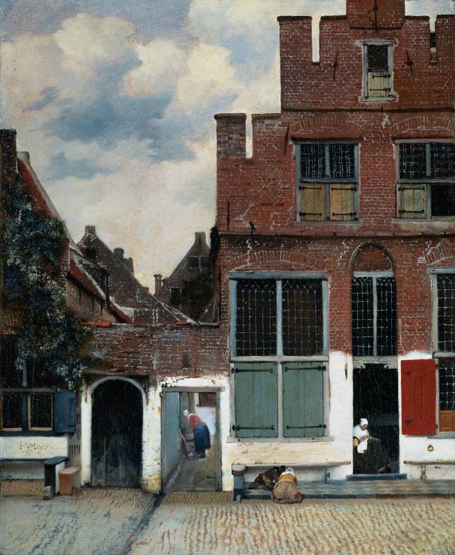 View of Houses in Delft  c.1658  by Johannes Vermeer Oil Painting reproduction