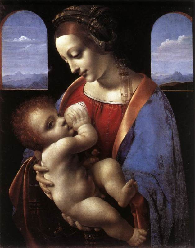 Madonna Litta   c. 1490-91 by Leonardo Da Vinci Oil Painting reproduction