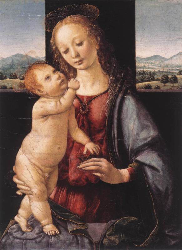 Madonna and Child with a Pomegranate  1472-76 by Leonardo Da Vinci Oil Painting reproduction