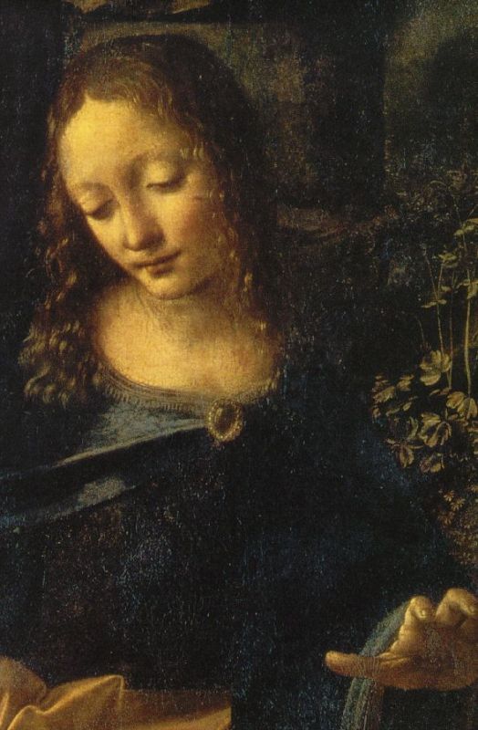 The Virgin of the Rocks(Detail)  1483-86 by Leonardo Da Vinci Oil Painting reproduction