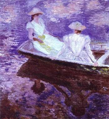 Young Girls in a Boat. 1887 by Monet,Claud Oil Painting reproduction