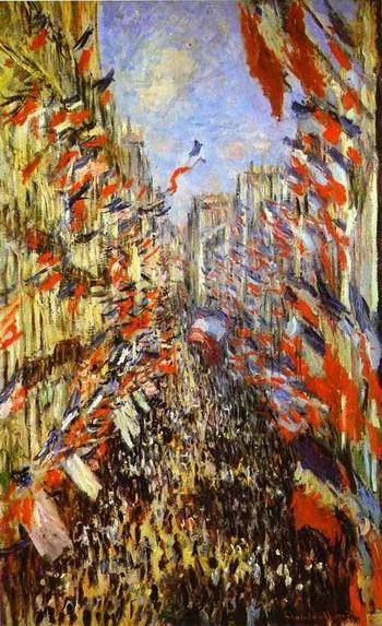Rue Montorgueil,  Paris, Festival  of June 30, 1878 by Monet,Claud Oil Painting reproduction