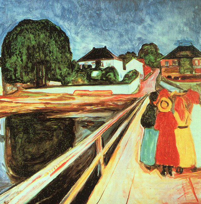 Girls on a Bridge, 1899-1900 by Edvard Munch Oil Painting reproduction