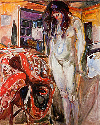 Nude by Wicker Chair by Edvard Munch Oil Painting reproduction