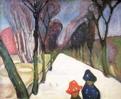 Avenue in Snow by Wicker Chair by Edvard Munch Oil Painting reproduction