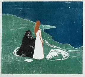 Women on the Beach by Wicker Chair by Edvard Munch Oil Painting reproduction