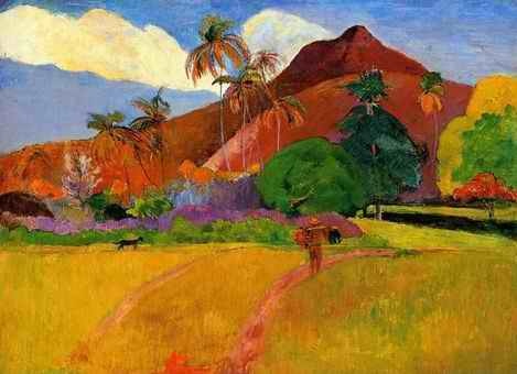 Mountains In Tahiti  by Paul Gauguin Oil Painting reproduction