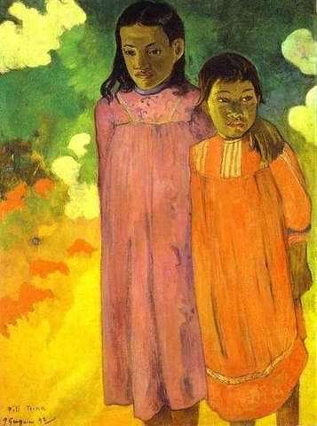 Piti Teina Aka Two Sisters by Paul Gauguin Oil Painting reproduction
