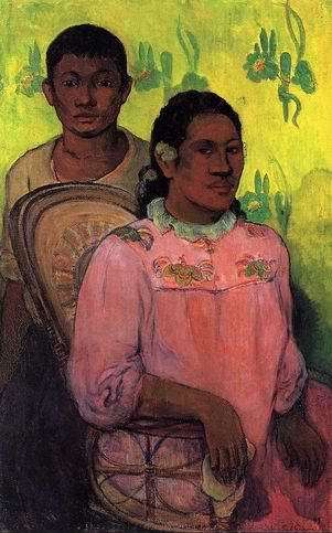 Tahitian Woman And Boy  by Paul Gauguin Oil Painting reproduction