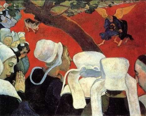 The Vision After The Sermon Aka Jacob Wrestling The Ange  by Paul Gauguin Oil Painting reproduction