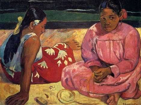Two Women On The Beach  by Paul Gauguin Oil Painting reproduction