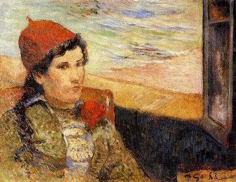 Young Woman At A Window by Paul Gauguin Oil Painting reproduction