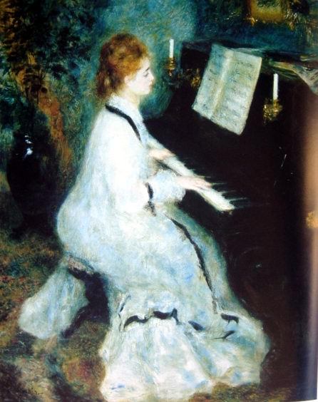 Lady at the Piano  1875 by Pierre-Auguste Renoir Oil Painting reproduction