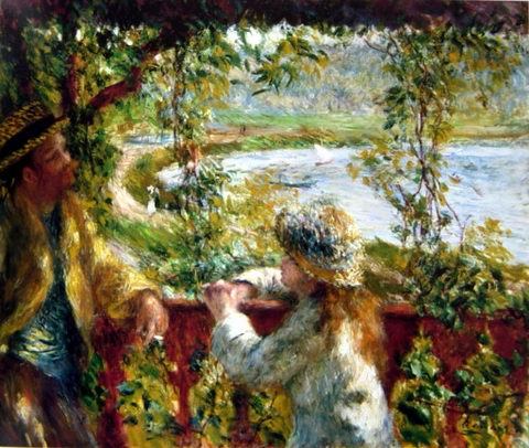 Near the Lake, 1880 by Pierre-Auguste Renoir Oil Painting reproduction