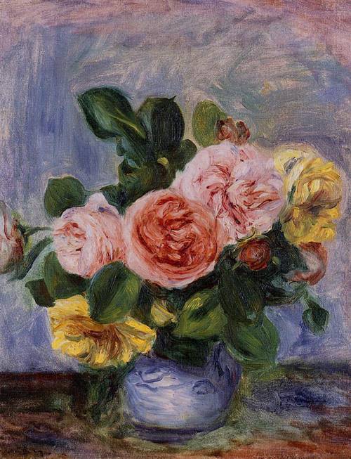 Roses in a Vase by Pierre-Auguste Renoir Oil Painting reproduction