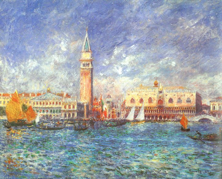 Doges' Palace, Venice, 1881 by Pierre-Auguste Renoir Oil Painting reproduction