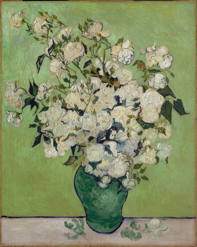 Pink Roses in a Vase,1890 by Vincent Van Gogh Oil Painting reproduction