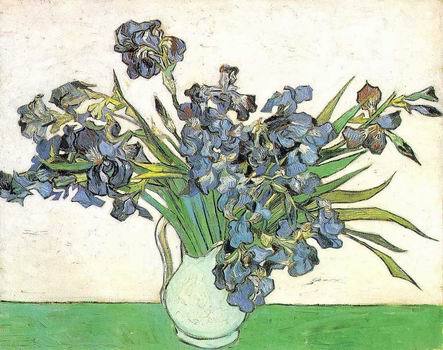 Vase with Irises, May, 1890 by Vincent Van Gogh Oil Painting reproduction
