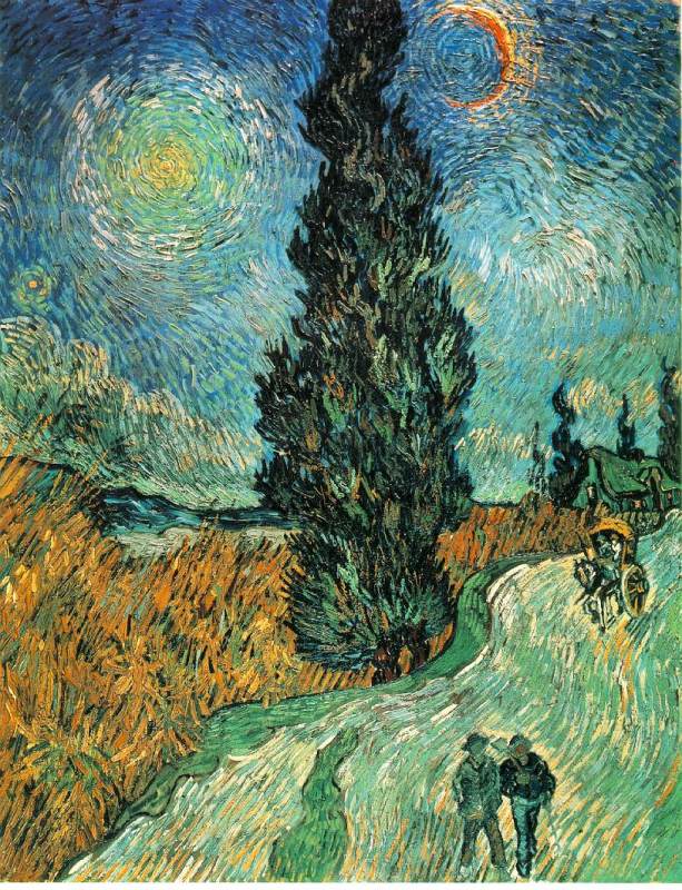 Road with Cypress and Star 1890 by Vincent Van Gogh Oil Painting reproduction