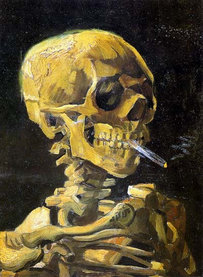 Skull With Burning Cigarette by Vincent Van Gogh Oil Painting reproduction