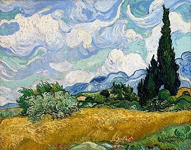 Wheat Field with Cypresses 1889 by Vincent Van Gogh Oil Painting reproduction