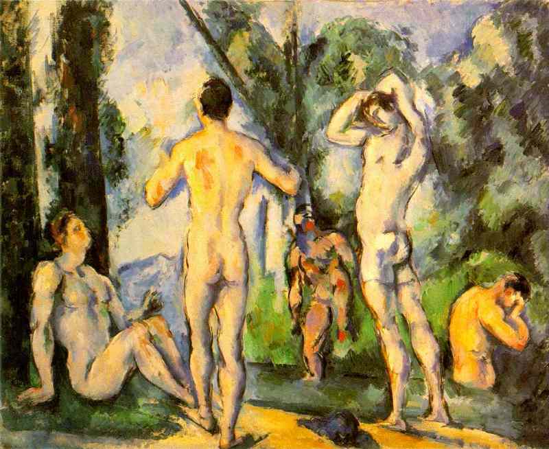 Bathers  c.1890-91 by Cezanne,Paul Oil Painting reproduction