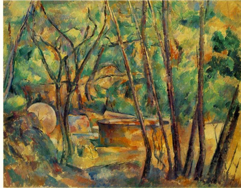 Well,Millstone and Cistern Under Trees 1892 by Cezanne,Paul Oil Painting reproduction