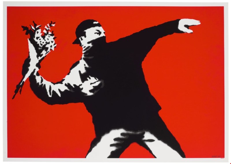 Love is in the Air 2 by Banksy Oil Painting reproduction