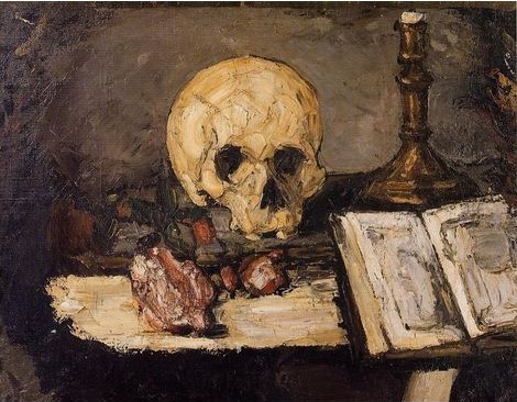 Still Life With Skull And Candlestick by Cezanne,Paul Oil Painting reproduction