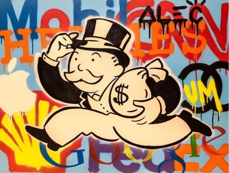 Corporation Graffiti Monopoly Running, 2016 by Alec Monopoly Oil Painting reproduction