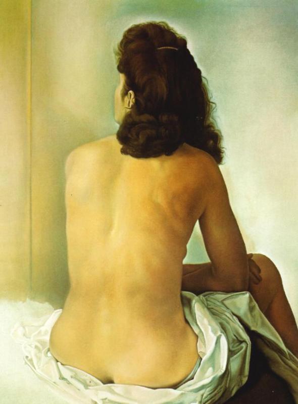 Gala Nude From Behind Looking in an Invisible Mirror, 1960 by Dali Salvador Oil Painting reproduction