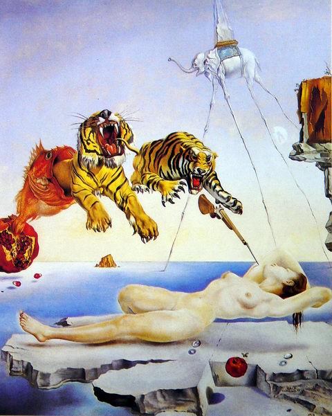 Dream Caused by the Flight of a Bee around a Pomegranate,a Second before Waking Up,1944 by Dali Salvador Oil Painting reproduction