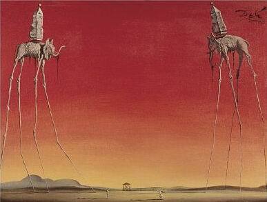 Les Elephants by Dali Salvador Oil Painting reproduction