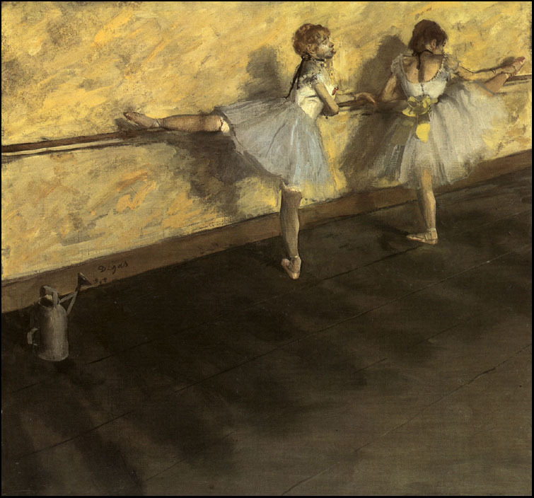 Dancers Practicing at the Barre 1876-77 by Edgar Degas Oil Painting reproduction