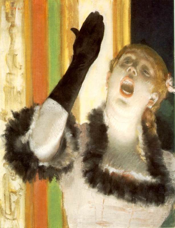 Singer with a Glove    c. 1878  by Edgar Degas Oil Painting reproduction