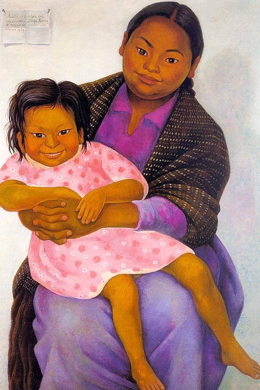 Portrait of Modesta and Inesita (Retratos de Modesta e Inesita), 1939 by Rivera Diego Oil Painting reproduction