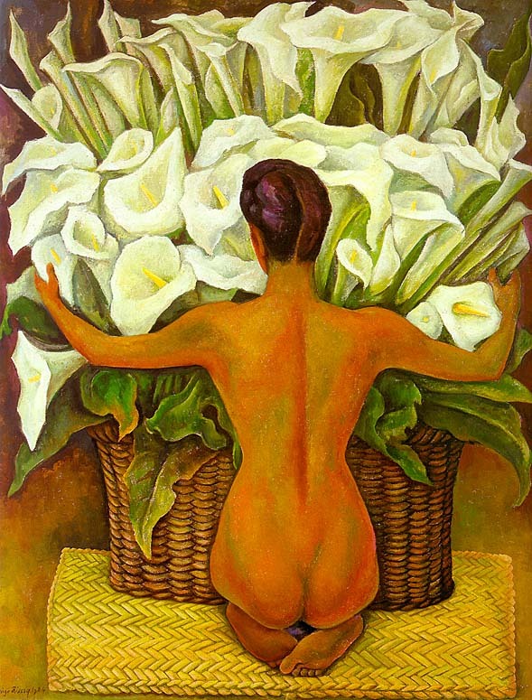 Nude with Calla Lilies (Desnudo con alcatraces), 1944 by Rivera Diego Oil Painting reproduction