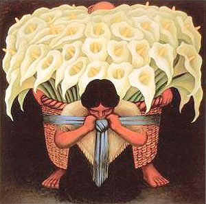 Calla Lily Vendor by Rivera Diego Oil Painting reproduction