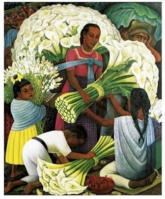 Mercado de Flores by Rivera Diego Oil Painting reproduction
