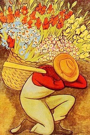 El Vendedor de Flores by Rivera Diego Oil Painting reproduction