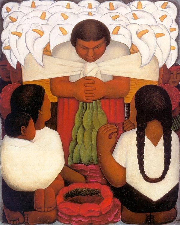  Flower Festival (Festival de las flores) 1925 by Rivera Diego Oil Painting reproduction