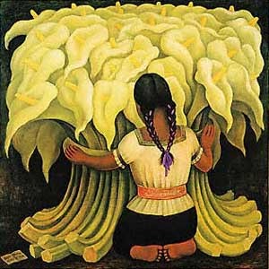 Girl with Lilies by Rivera Diego Oil Painting reproduction