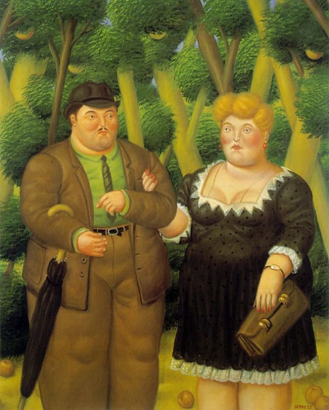 couple 1995 by Botero,Fernando Oil Painting reproduction
